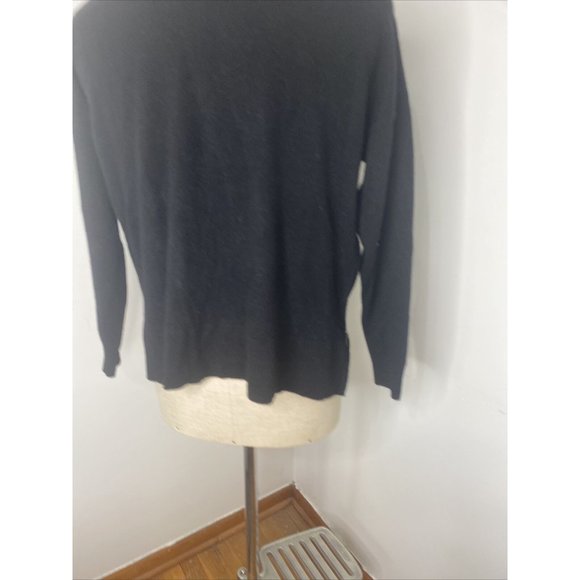 C By Bloomingdales Sweater Cashmere Crew Neck Black Size XL Size Zippers - Picture 6 of 7